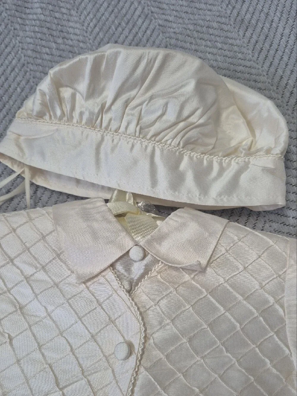 NWT Vintage Rare Cassiani 100% Silk Boys Heirloom Christening Baptism Set XS